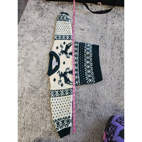 One Of A Kind By Shirley Duffy VTG Handmade Kids Sweater Size 4-5 Virgin Wool - Picture 2 of 5